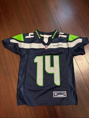 D.K Metcalf NFL Seattle Seahawks Youth Navy & Neon Green #14 Jersey